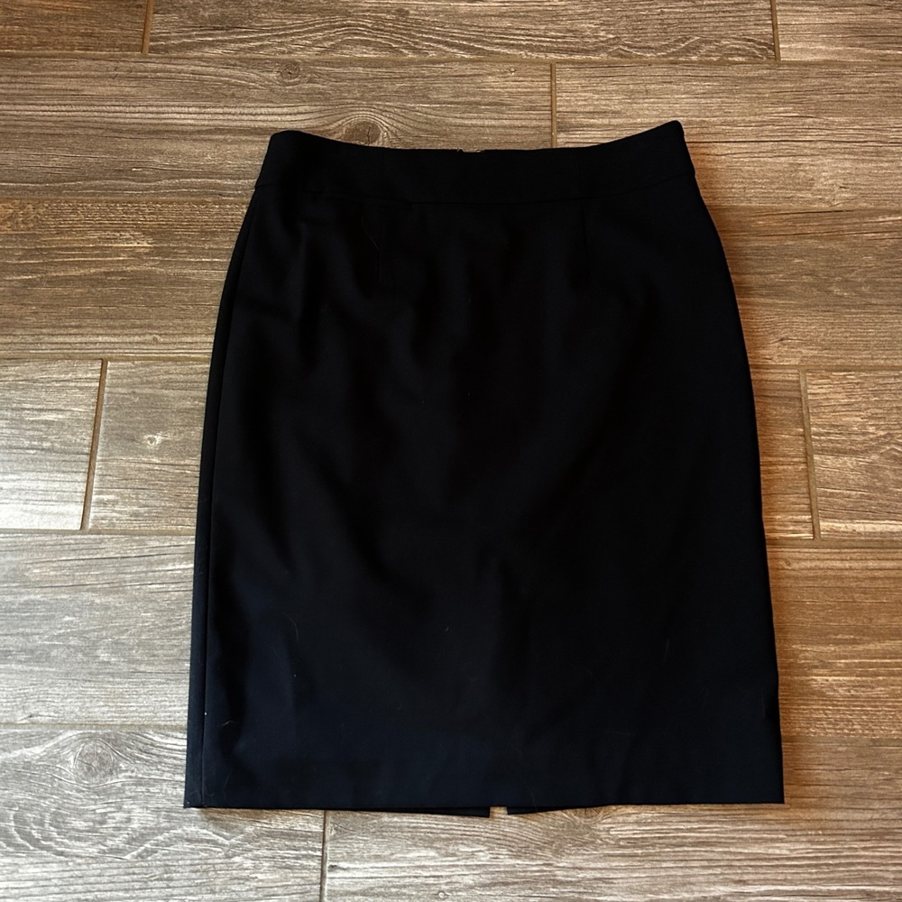 Calvin Klein Black Pencil Skirt Office Workwear Knee Length Classic Size 4